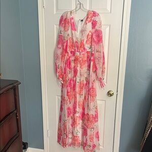 Elegant Floral Long Sleeve Dress